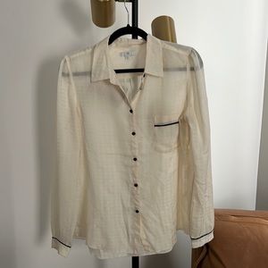 Gap cream silk button down